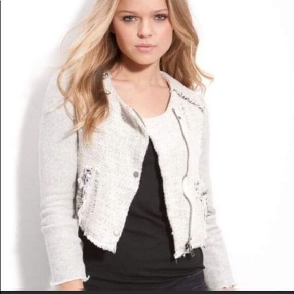 We The Free Tweed Raw Hem Jacket Feminine Work Office Professional Wear - Picture 1 of 15